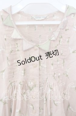 画像2: KANEKO ISAO / 三角パッチワークすずらんプリントブラウス【お直しあり】  ピンク O-25-09-29-076-EL-BL-IG-OS