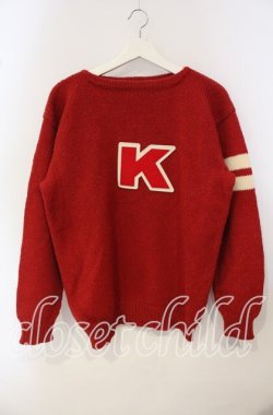 画像1: MEN'S KANEKO ISAO / Kワッペンニット  レッド O-25-09-29-009-LO-TO-IG-OS
