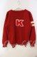 画像1: MEN'S KANEKO ISAO / Kワッペンニット  レッド O-25-09-29-009-LO-TO-IG-OS (1)