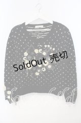 KANEKO ISAO / 薔薇モチーフニット  ブラック O-25-09-29-012-EL-TO-IG-ZT357