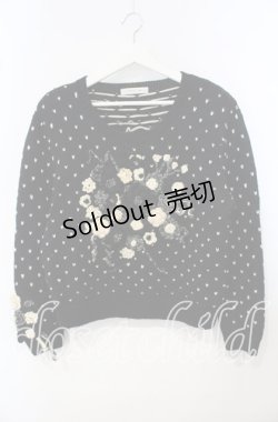 画像1: KANEKO ISAO / 薔薇モチーフニット  ブラック O-25-09-29-012-EL-TO-IG-ZT357