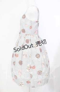 画像3: Emily Temple cute / TAFFYチョコレートノースリーブワンピース  ブルーグレー O-25-09-29-016-ET-OP-OW-OS