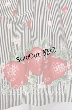 画像3: Emily Temple cute / ストライプ苺ノースリーブワンピース  クロ O-25-09-29-017-ET-OP-OW-OS