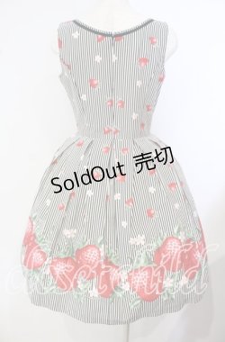 画像5: Emily Temple cute / ストライプ苺ノースリーブワンピース  クロ O-25-09-29-017-ET-OP-OW-OS