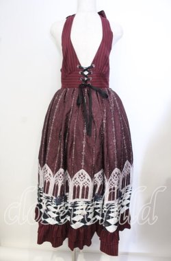 画像1: axes femme POETIQUE / チェスボードホルターワンピース  ワイン O-25-09-29-021-AX-SK-IG-OS