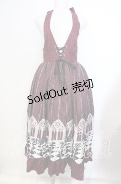 画像1: axes femme POETIQUE / チェスボードホルターワンピース  ワイン O-25-09-29-021-AX-SK-IG-OS