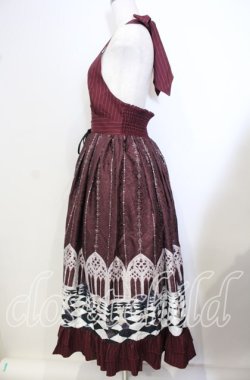 画像4: axes femme POETIQUE / チェスボードホルターワンピース  ワイン O-25-09-29-021-AX-SK-IG-OS