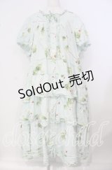 PINK HOUSE / クリームソーダプリントフリルワンピース【お直しあり】  ミント O-25-09-29-026-LO-OP-IG-OS