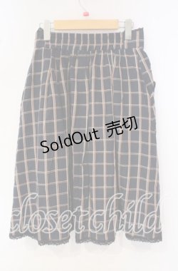 画像3: 【SALE】axes femme / 薔薇レース使いチェックミディスカート M ネイビー O-25-09-30-032-AX-SK-OW-ZT015