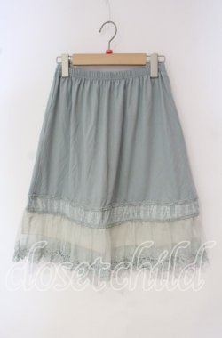 画像1: axes femme / 裾モチーフレース使いペチスカート M グリーン O-25-09-30-033-AX-SK-OW-OS