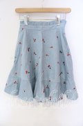 LIZ LISA / さくらんぼ刺繍スカート  ブルー O-25-09-30-034-LO-SK-OW-OS