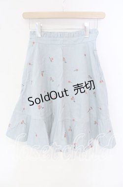 画像1: LIZ LISA / さくらんぼ刺繍スカート  ブルー O-25-09-30-034-LO-SK-OW-OS