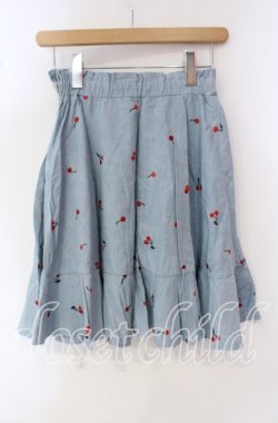 画像2: LIZ LISA / さくらんぼ刺繍スカート  ブルー O-25-09-30-034-LO-SK-OW-OS