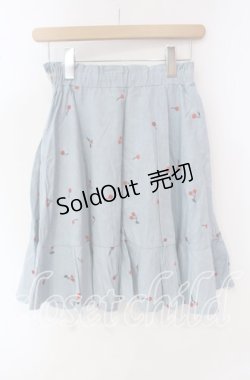 画像2: LIZ LISA / さくらんぼ刺繍スカート  ブルー O-25-09-30-034-LO-SK-OW-OS