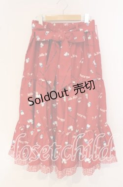 画像1: axes femme / ハローキティプリントスカート  アカ O-25-09-30-041-AX-SK-IG-OS