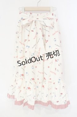 画像1: axes femme / ハローキティプリントスカート  アイボリー O-25-09-30-042-AX-SK-IG-OS