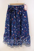 axes femme / ハローキティプリントスカート  ブルー O-25-09-30-043-AX-SK-IG-OS