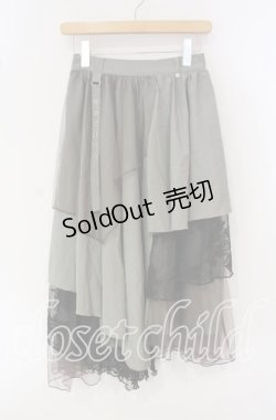 画像1: axes femme / 異素材イレヘムロングスカート  カーキ O-25-09-30-045-AX-SK-IG-OS