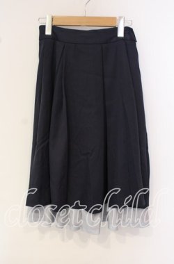 画像1: axes femme / バックフリルミドルスカート  ネイビー O-25-09-30-047-AX-SK-IG-OS