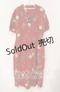 PINK HOUSE / うさぎぬいぐるみ柄半袖ワンピース【お直しあり】  アカ O-25-09-30-004-LO-OP-IG-OS