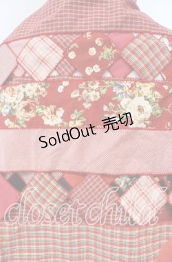 画像2: PINK HOUSE / ブーケチェックパッチワークストール  アカ O-25-09-30-051-LO-ZA-IG-OS