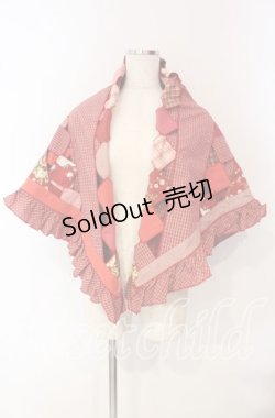 画像3: PINK HOUSE / ブーケチェックパッチワークストール  アカ O-25-09-30-051-LO-ZA-IG-OS