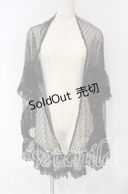 画像1: PINK HOUSE / ドットチュールストール  クロ O-25-09-30-052-LO-TO-IG-OS