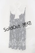 axes femme / チューリップ柄リボンタイワンピース  ネイビー O-25-09-30-054-AX-OP-IG-OS