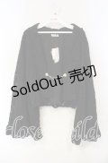 axes femme / 起毛レース姫袖風ボレロ  クロ O-25-09-30-055-AX-TO-IG-OS