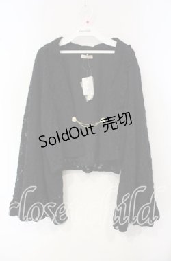 画像1: axes femme / 起毛レース姫袖風ボレロ  クロ O-25-09-30-055-AX-TO-IG-OS