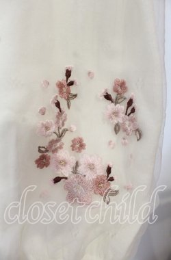 画像2: axes femme / サクラ刺繍チュール袖カーディガン  オフ O-25-09-30-058-AX-TO-IG-OS