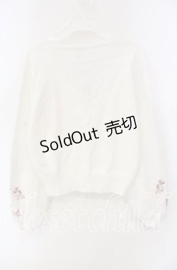 画像3: axes femme / サクラ刺繍チュール袖カーディガン  オフ O-25-09-30-058-AX-TO-IG-OS