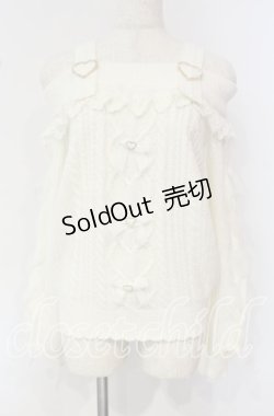 画像1: LIZ LISA / レースアップオフショルニット 0 ホワイト O-25-09-30-005-LO-TO-OW-OS