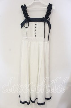 画像1: axes femme / バラ刺繍ギャザーフリルジャンスカ  シロ O-25-09-30-062-AX-OP-IG-OS