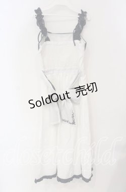 画像3: axes femme / バラ刺繍ギャザーフリルジャンスカ  シロ O-25-09-30-062-AX-OP-IG-OS