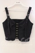 axes femme / コルセット風デザインビスチェ  ネイビー O-25-09-30-063-AX-TO-IG-OS