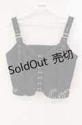 axes femme / コルセット風デザインビスチェ  ネイビー O-25-09-30-063-AX-TO-IG-OS