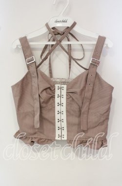 画像1: axes femme / コルセット風デザインビスチェ  ピンク O-25-09-30-064-AX-TO-IG-OS