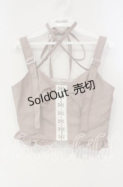 画像1: axes femme / コルセット風デザインビスチェ  ピンク O-25-09-30-064-AX-TO-IG-OS