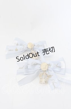 画像1: 【SALE】Amavel / Message Crownダブルリボンクリップ  サックス O-25-09-30-1058-CA-AC-OW-ZT168F006