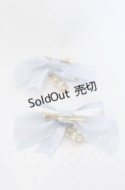 画像2: 【SALE】Amavel / Message Crownダブルリボンクリップ  サックス O-25-09-30-1058-CA-AC-OW-ZT168F006