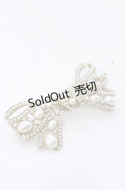 画像1: INGEBORG / リボン型パールヘアピン  ゴールド O-25-09-30-1072-LO-AC-OW-OS