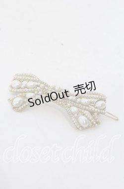 画像1: INGEBORG / リボン型パールヘアピン  ゴールド O-25-09-30-1073-LO-AC-OW-ZT170