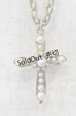 画像1: INGEBORG / パール十字架ネックレス  ゴールド O-25-09-30-1082-LO-AC-OW-ZT323