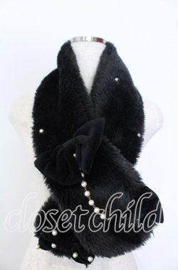 画像1: Angelic Pretty / リボンパールファーマフラー  クロ O-25-09-30-1083-AP-ZA-OW-OS