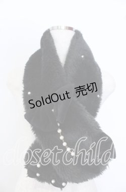 画像1: Angelic Pretty / リボンパールファーマフラー  クロ O-25-09-30-1083-AP-ZA-OW-ZT1003W