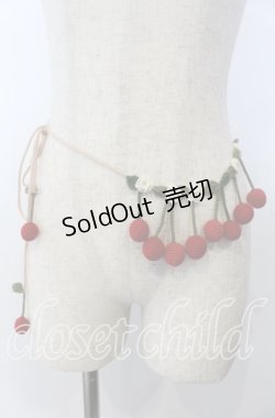 画像1: PINK HOUSE / いちご編みリボン  ピンク O-25-09-30-1086-LO-ZA-IG-OS