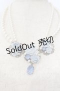 hanakabeads / アリスブルーローズのティーパーティーネックレス  アリスブルー O-25-09-30-1016-LO-AC-OW-OS
