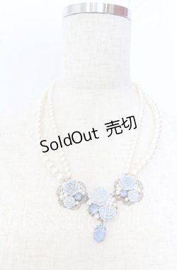 画像2: hanakabeads / アリスブルーローズのティーパーティーネックレス  アリスブルー O-25-09-30-1016-LO-AC-OW-OS