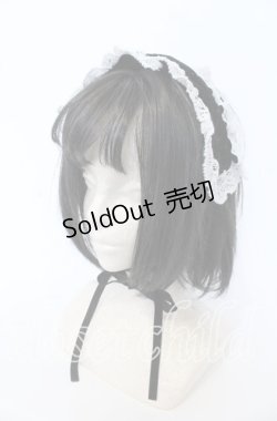 画像1: Eri Aino's Collection / ベロアリボンヘッドドレス  クロ×シロ O-25-09-30-1022-LO-AC-OW-OS